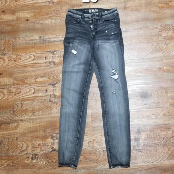 Rewash Jean Size 26 Distressed Button Fly High Waist Grunge - Picture 1 of 5